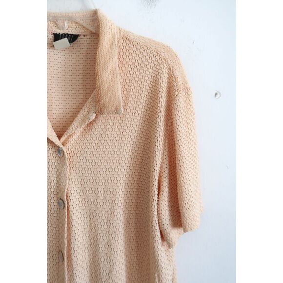 Teddi Dresses Yellow Eyelet Short Sleeve Blouse - Size Small - Picture 3 of 7